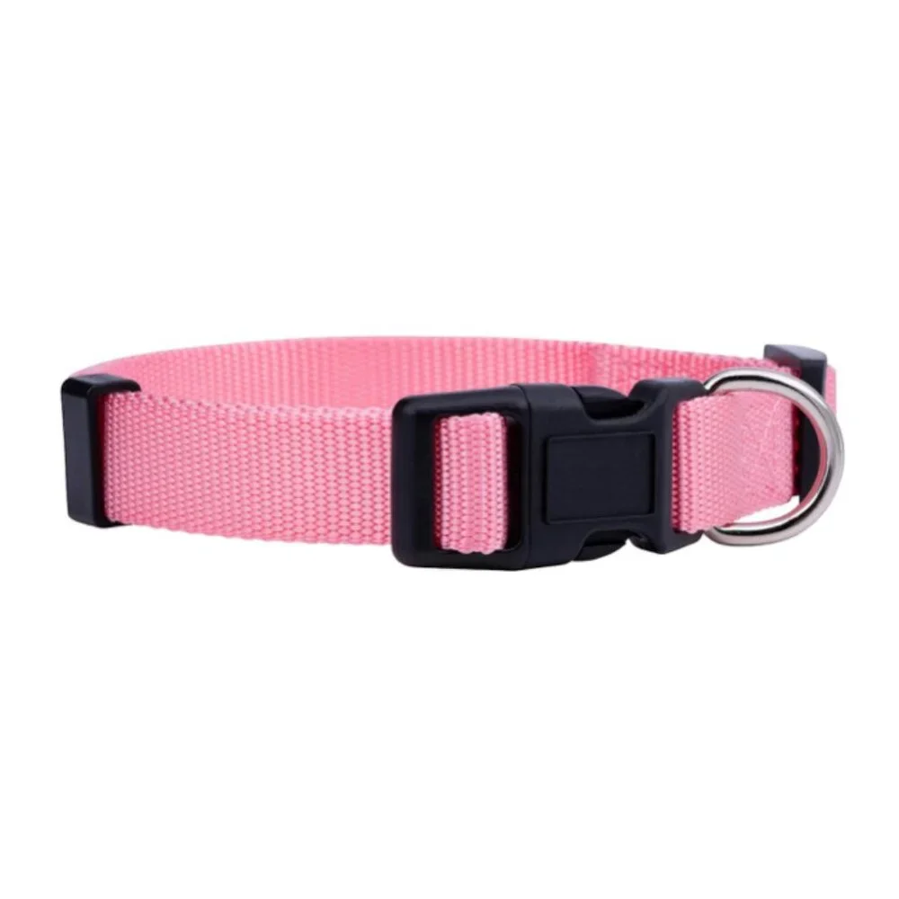 NWT Native Pup Basic Nylon Dog Collar, Adjustable for Small Dogs or Puppies Pink